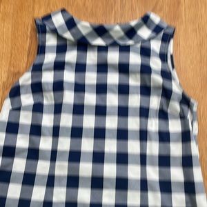 Women’s navy and white checked shirt sleeveless. Size 16 Talbots